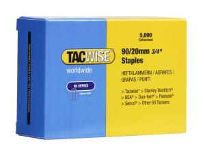 Tacwise 0307 90/20mm Narrow Crown Galvanised Staples (5,000)